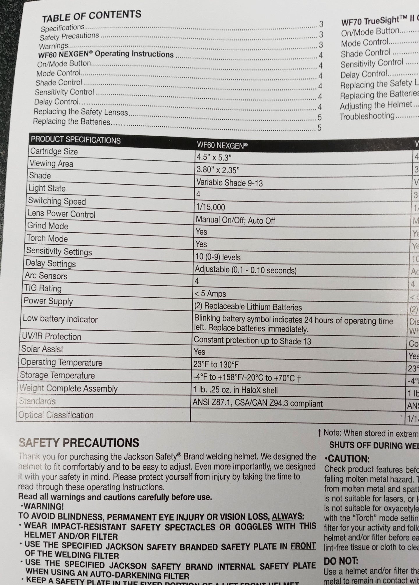 Jackson Safety 46152 Digital Variable ADF Welding Helmet - Arc Angel Fixed Front