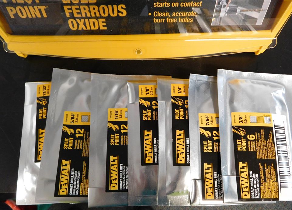 Dewalt Drill Bit Display Case with 270 Cobalt Pilot Point Drill Bits