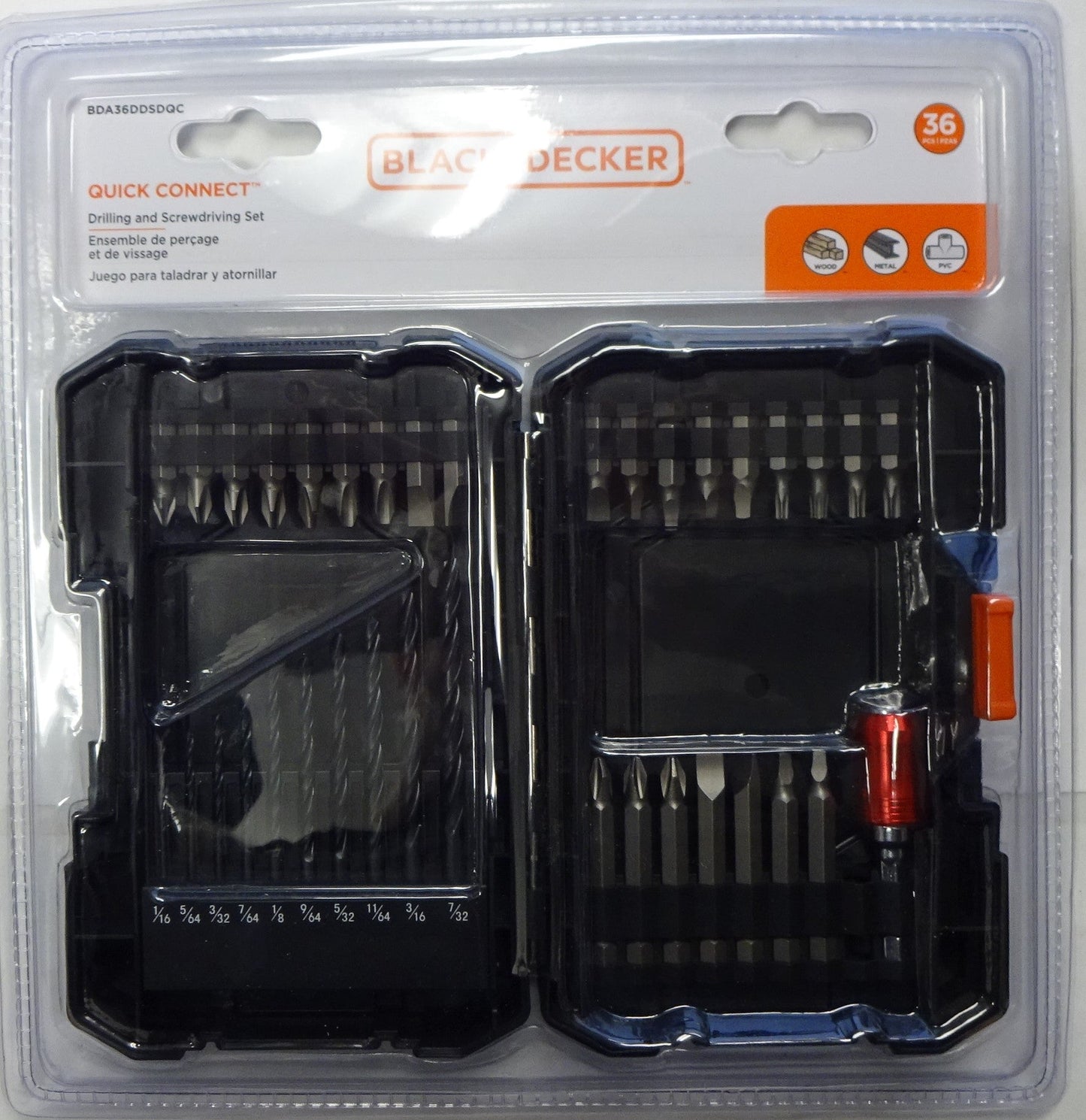 Black+Decker BDA36DDSDQC Drill & Drive Bit Set Quick Connect - 36 Piece
