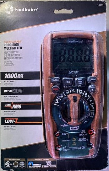 Southwire 14070T TechnicianPRO Cat IV 600V True RMS Precision Multi-Meter