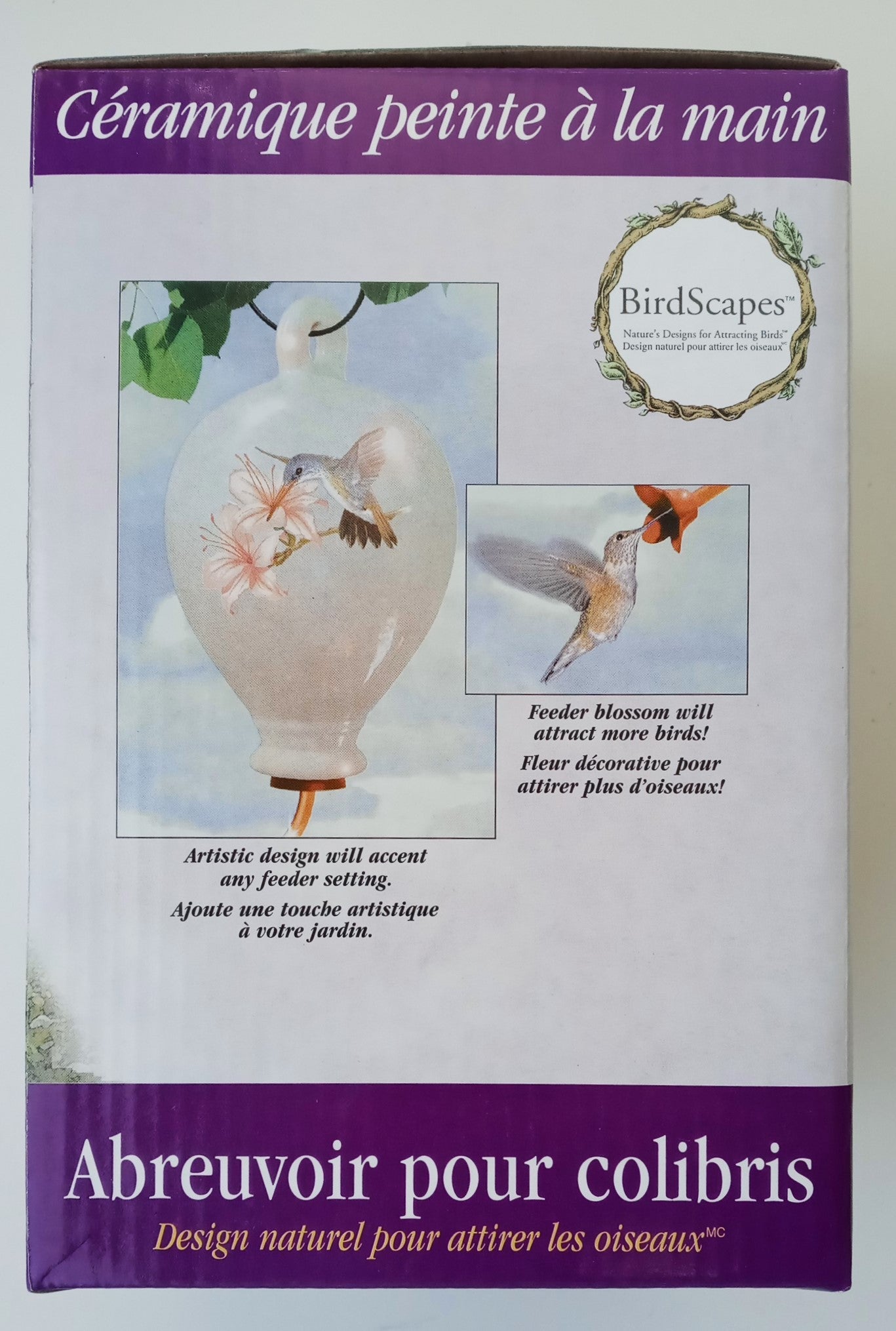 Birdscapes 272 Hand-painted Ceramic Hummingbird Feeder