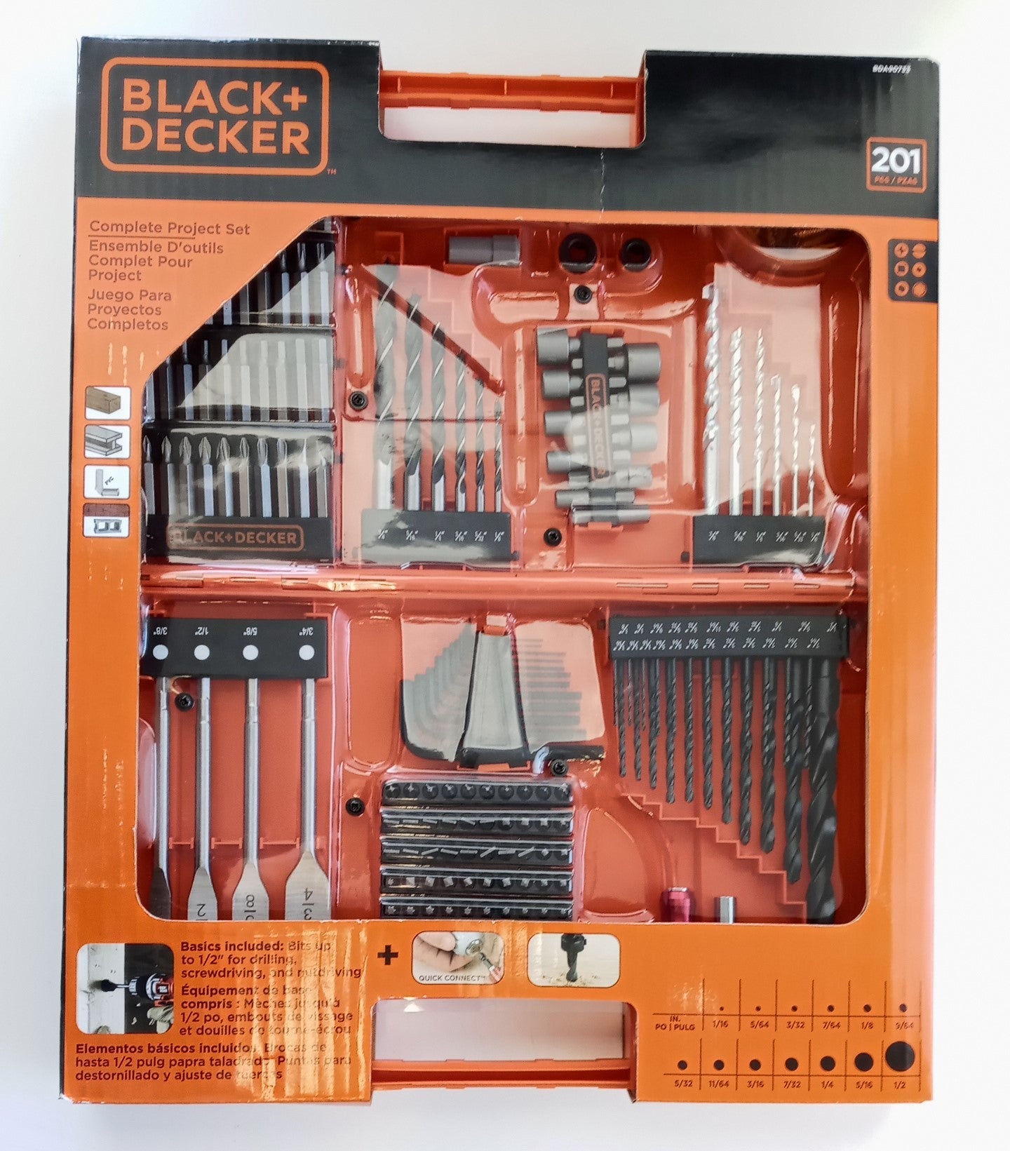 Black+Decker BDA90733 201pc Power Tool Accessory Set