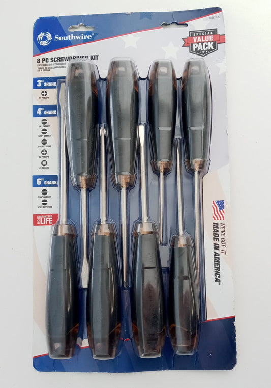 Southwire 8 Piece Screwdriver Set Cushion Grip USA SDSET8US