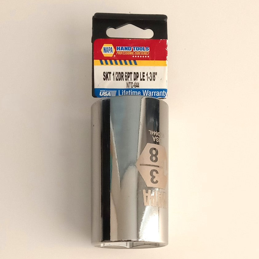 Napa 1-3/8" Deep Socket 1/2" Drive 6pt USA Made NTD-644
