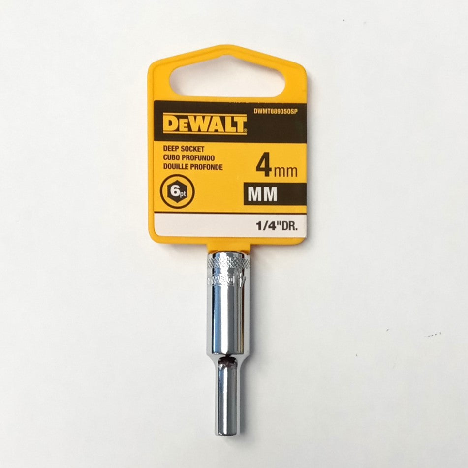 DeWalt 4mm Deep Socket 6 Point 1/4" Drive DWMT889350SP