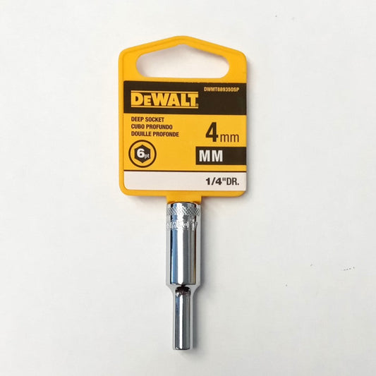 DeWalt 4mm Deep Socket 6 Point 1/4" Drive DWMT889350SP