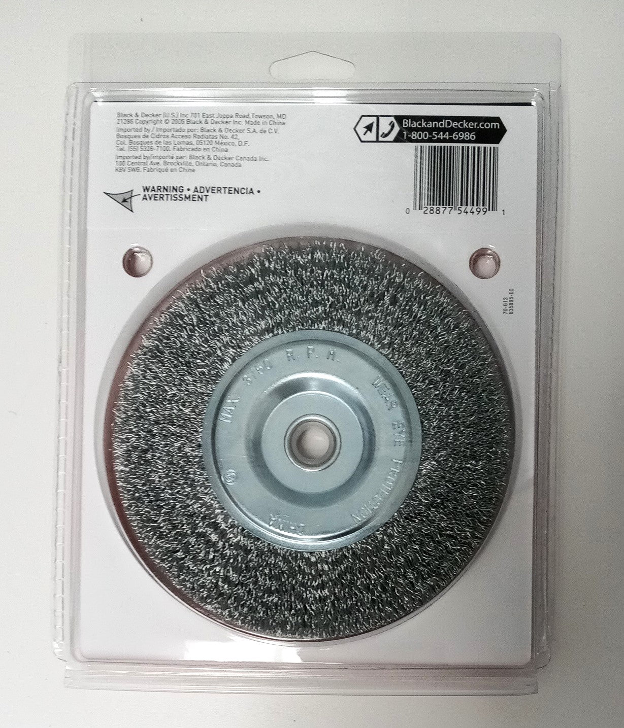 Black & Decker 70-613 6" Coarse Wire Wheel 5/8" Arbor With 1/2" Bushing