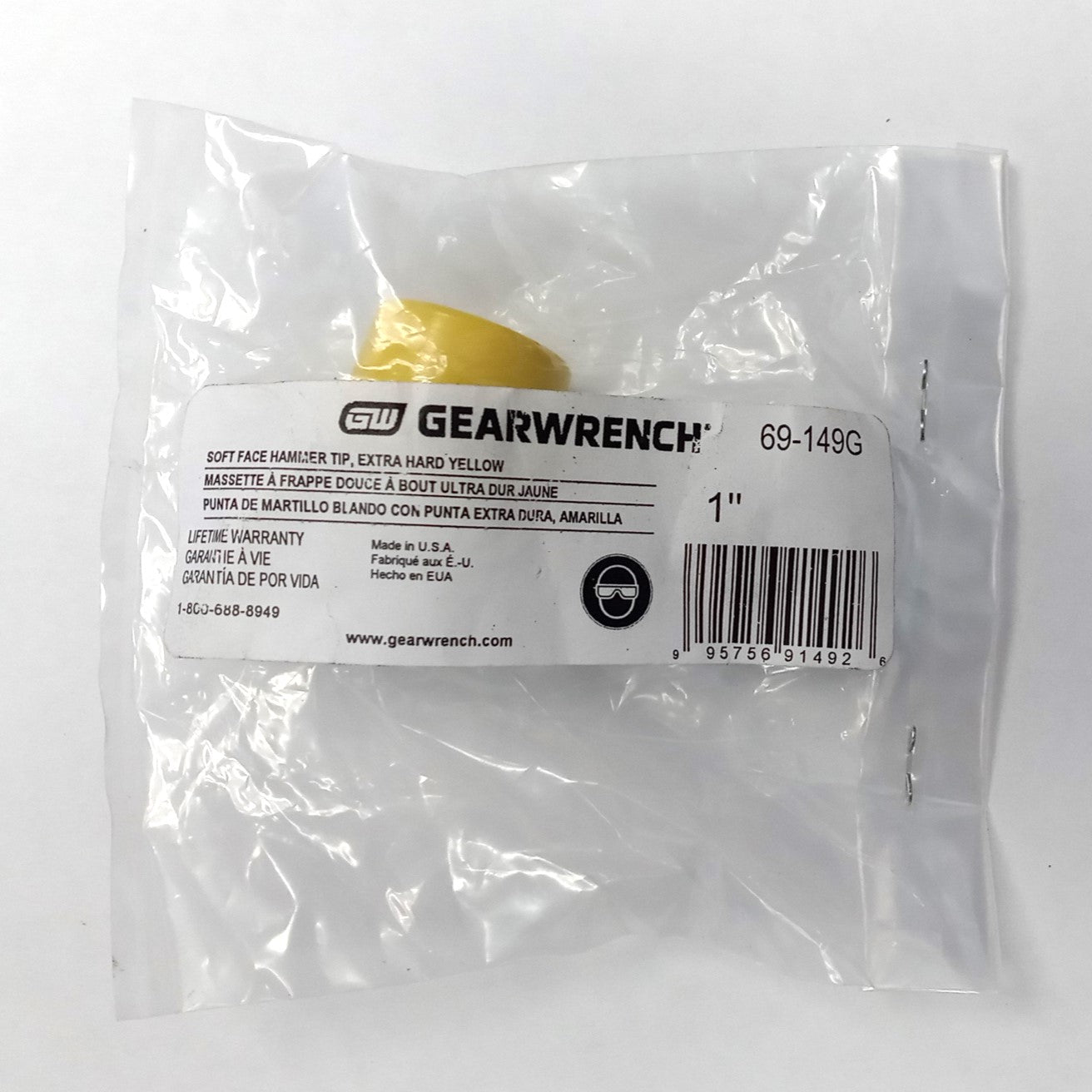 GearWrench 1" Soft Face Hammer Tip Yellow Extra Hard USA 69-149G
