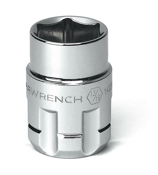 Gearwrench 142260GR 1/2" Drive Pass Thru 6 Point Standard SAE Socket 13/16"