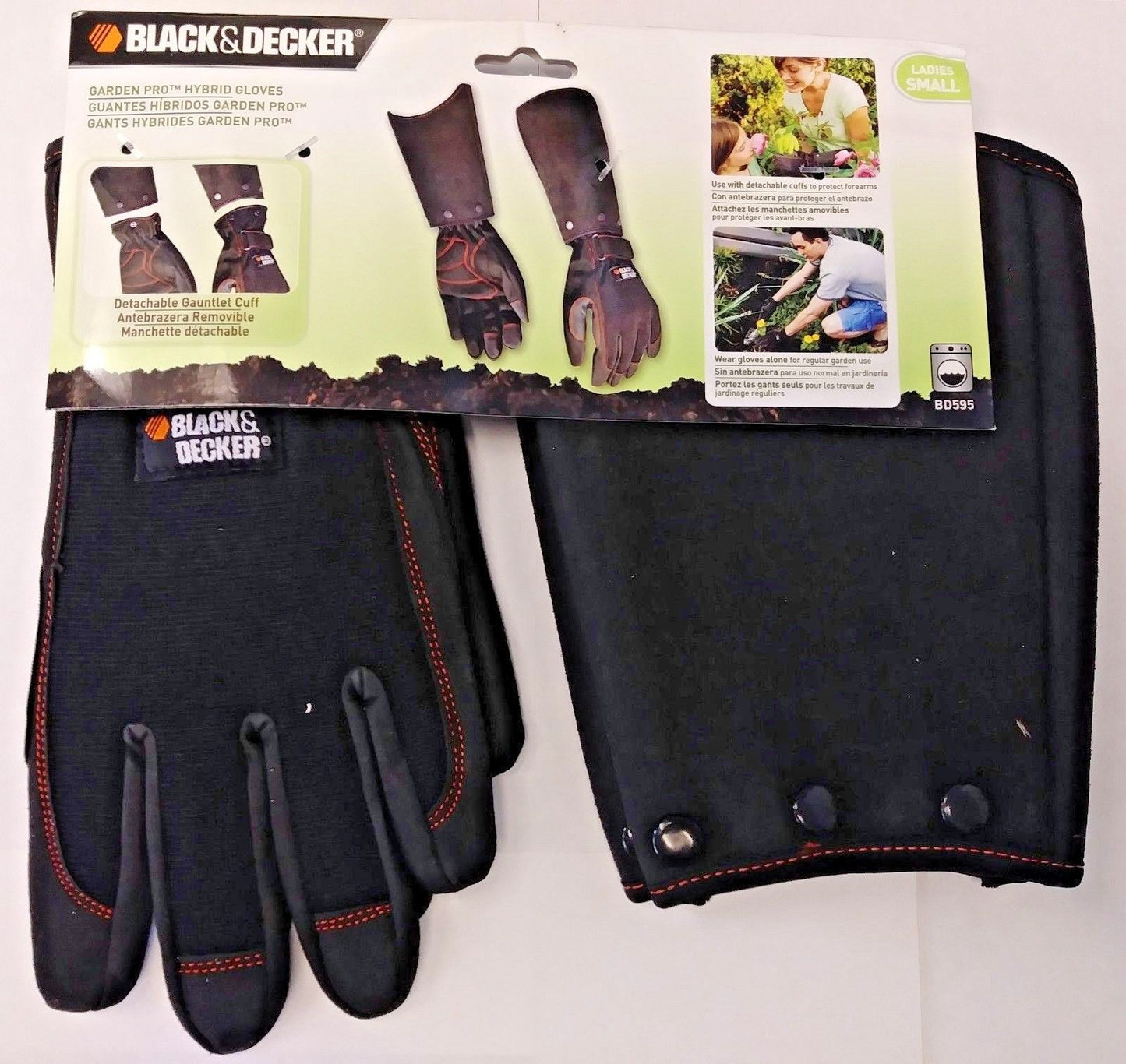 Black & Decker BD595 Ladies Small Garden Pro Hybrid Gloves With Detachable Cuff