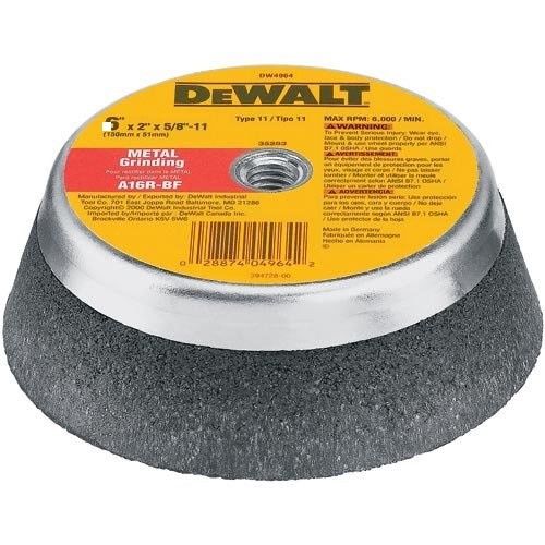 DeWalt 5" by 2" T11 Metal Grinding Cup Wheel USA DW4962