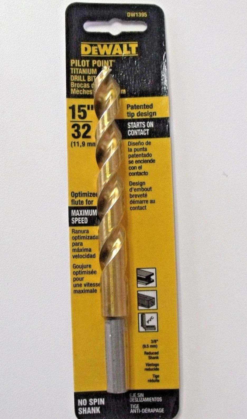 Dewalt DW1395 15/32" Pilot Point Drill Bit