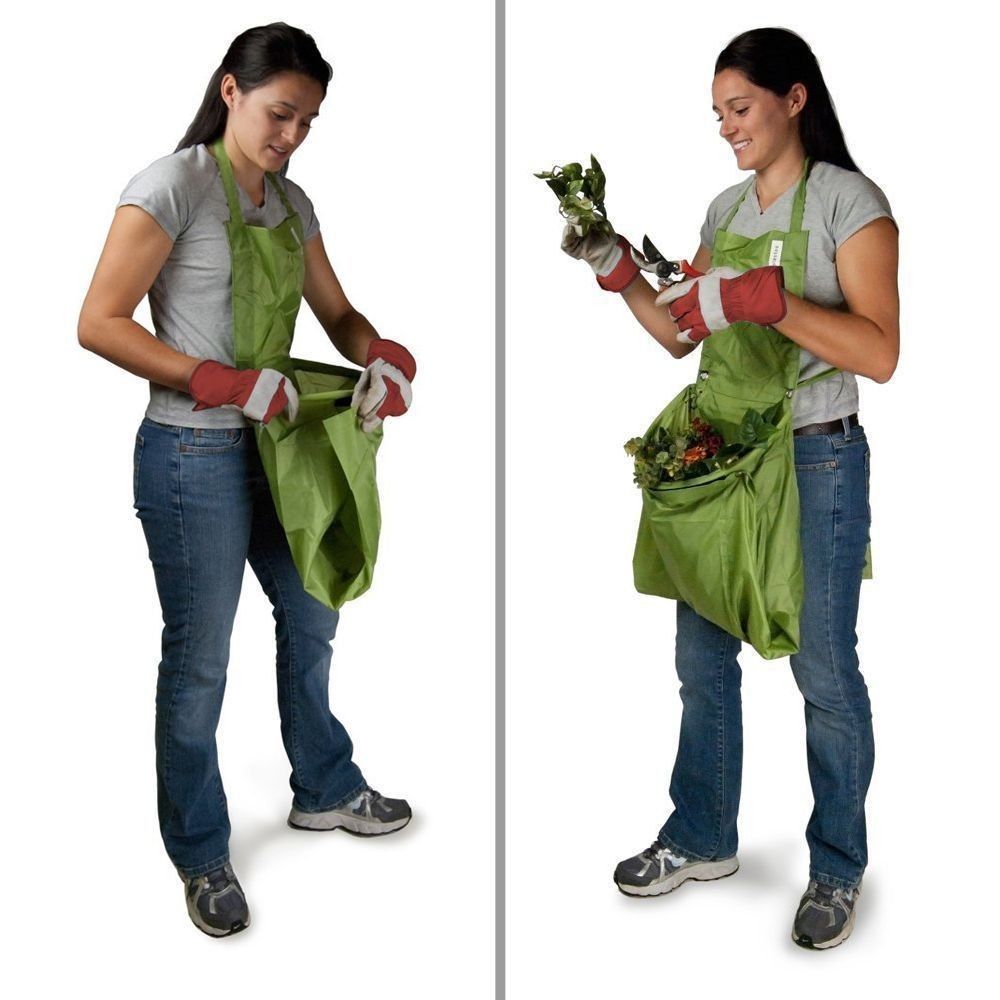 Plastec Hands-Free Garden Apron Pouch Lawn Harvesting Bag Party Clean Up Harvest