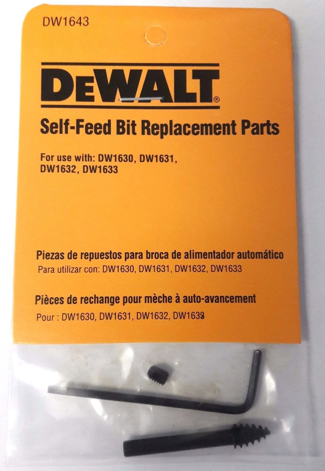 DeWalt DW1643 Self-Feed Bit Replacement Parts for 1 to 1-3/8