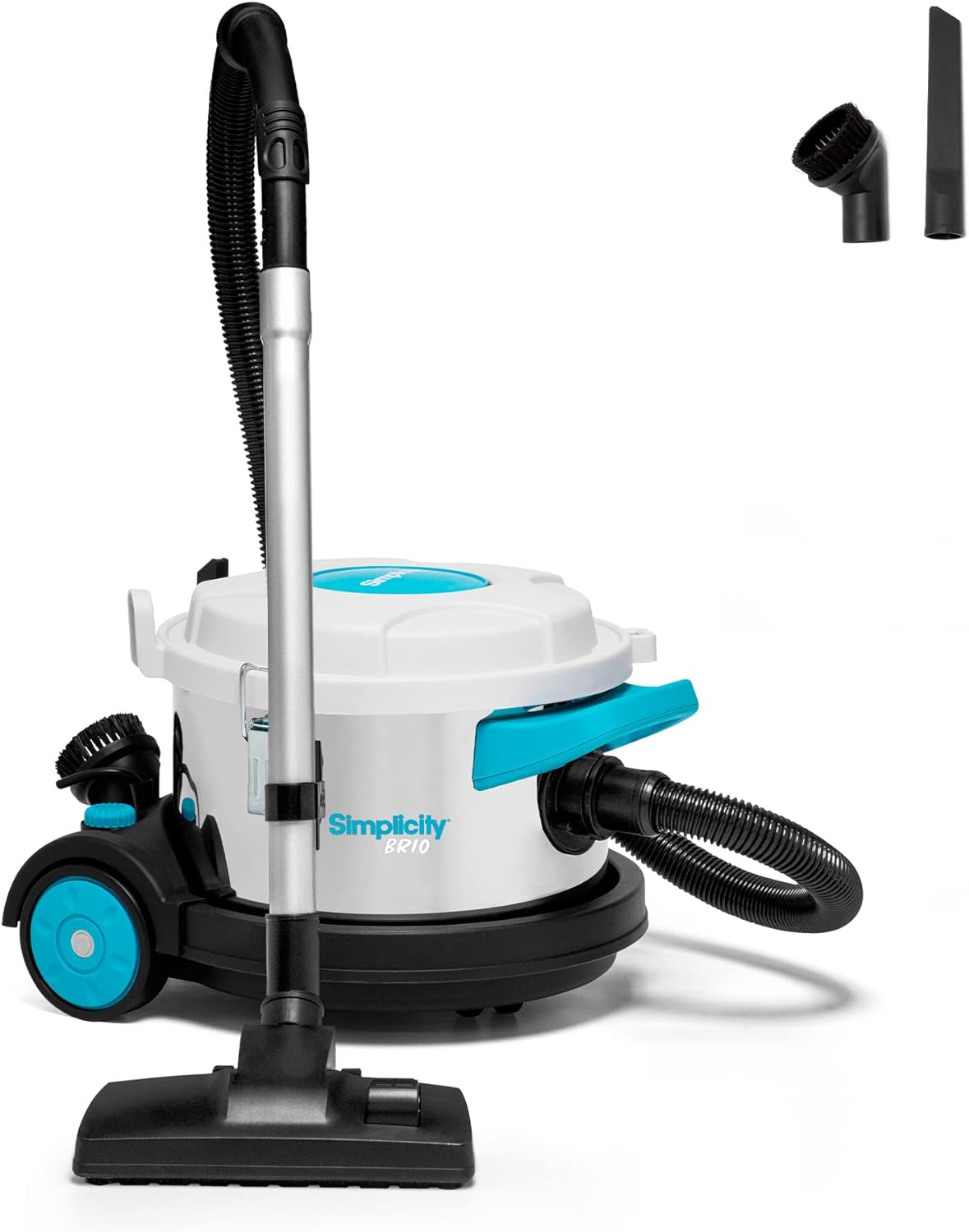 Simplicity Vacuum Brio Dry Canister Vacuum, Indoor Heavy Duty Vacuum Cleaner with Stainless Steel