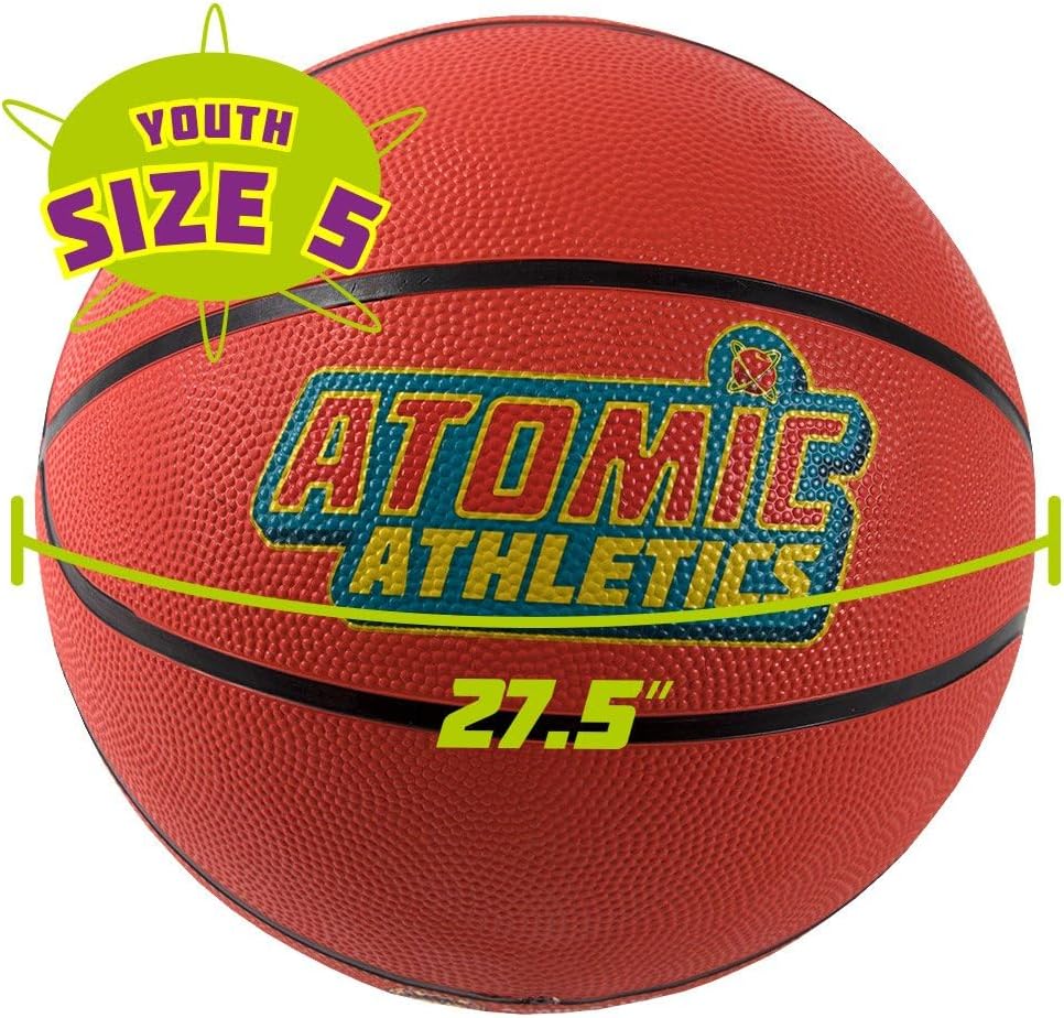 Atomic Athletics SBAL-402 Rubber Playground Basketballs, Size 5 Youth, 6 Pack