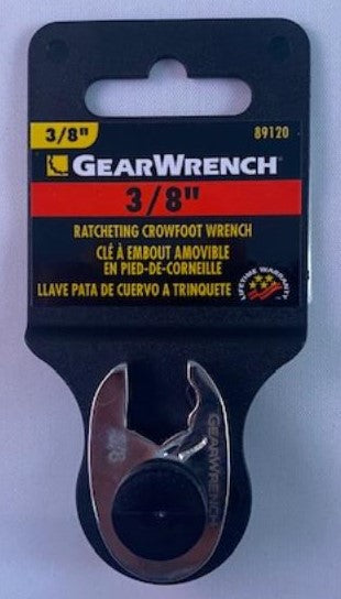 GearWrench 3/8" Drive 3/8" Ratcheting Crowfoot SAE Wrench 89120