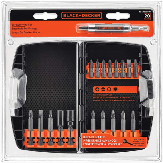 BLACK+DECKER 20-Piece Screwdriving Impact Set BDA9220IRM