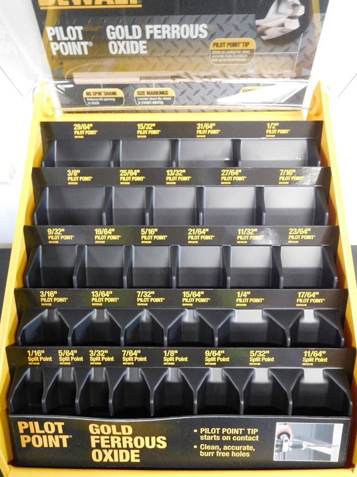 Dewalt Drill Bit Display Case with 270 Cobalt Pilot Point Drill Bits