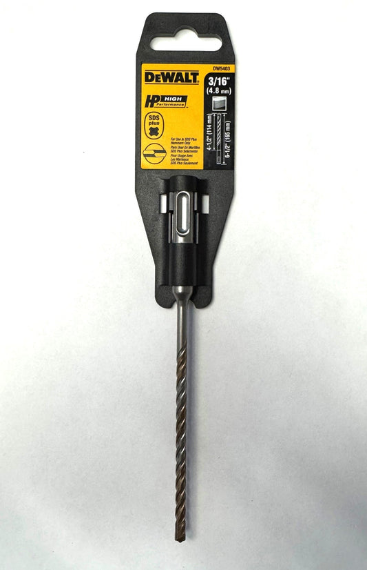 DeWalt 3/16" x 4-1/2" x 6-1/2" Rock Carbide SDS Plus Hammer Bit Germany DW5403