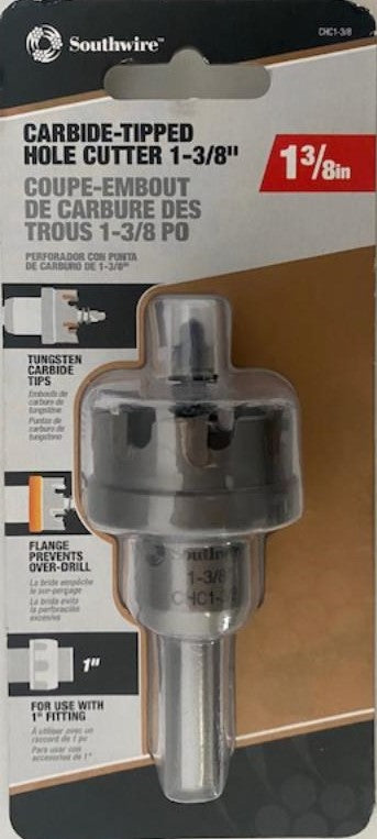 Southwire CHC1-3/8 1-3/8" Carbide-Tipped Hole Cutter For Use With 1" Fitting