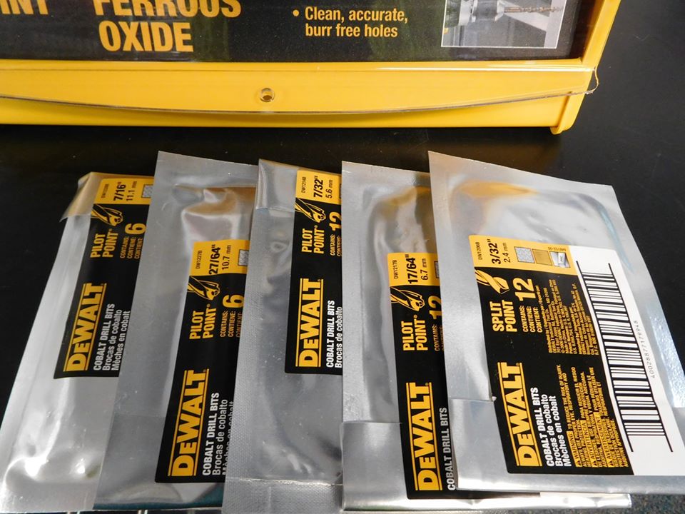 Dewalt Drill Bit Display Case with 270 Cobalt Pilot Point Drill Bits