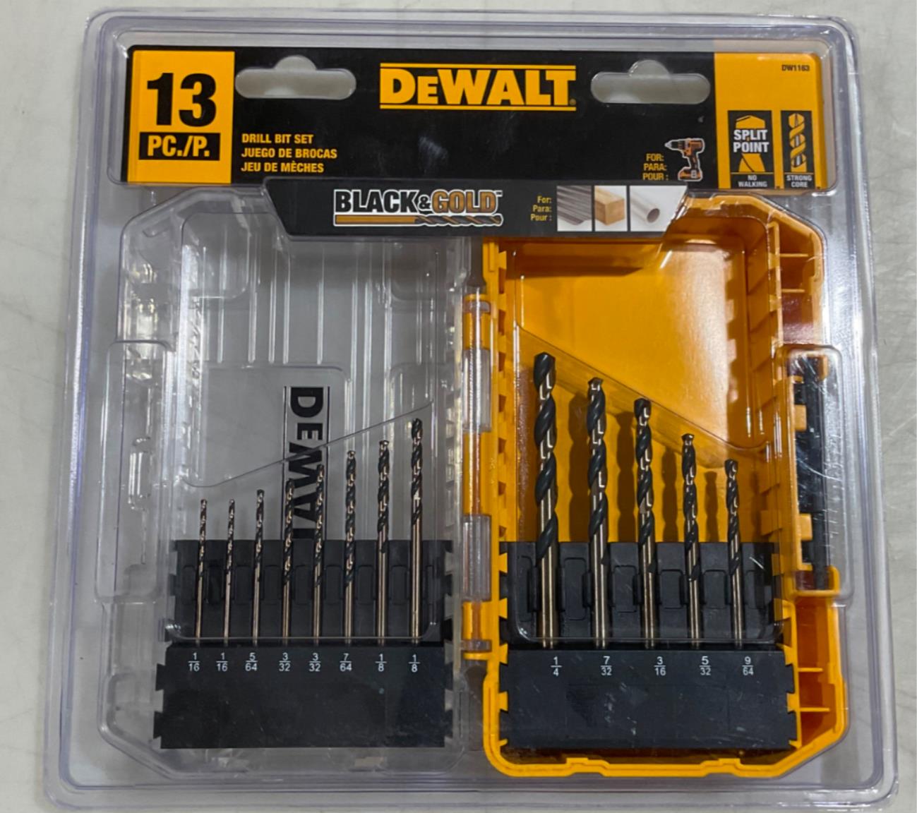 DeWalt DW1163 13pc Black & Gold Drill Bit Set #B5