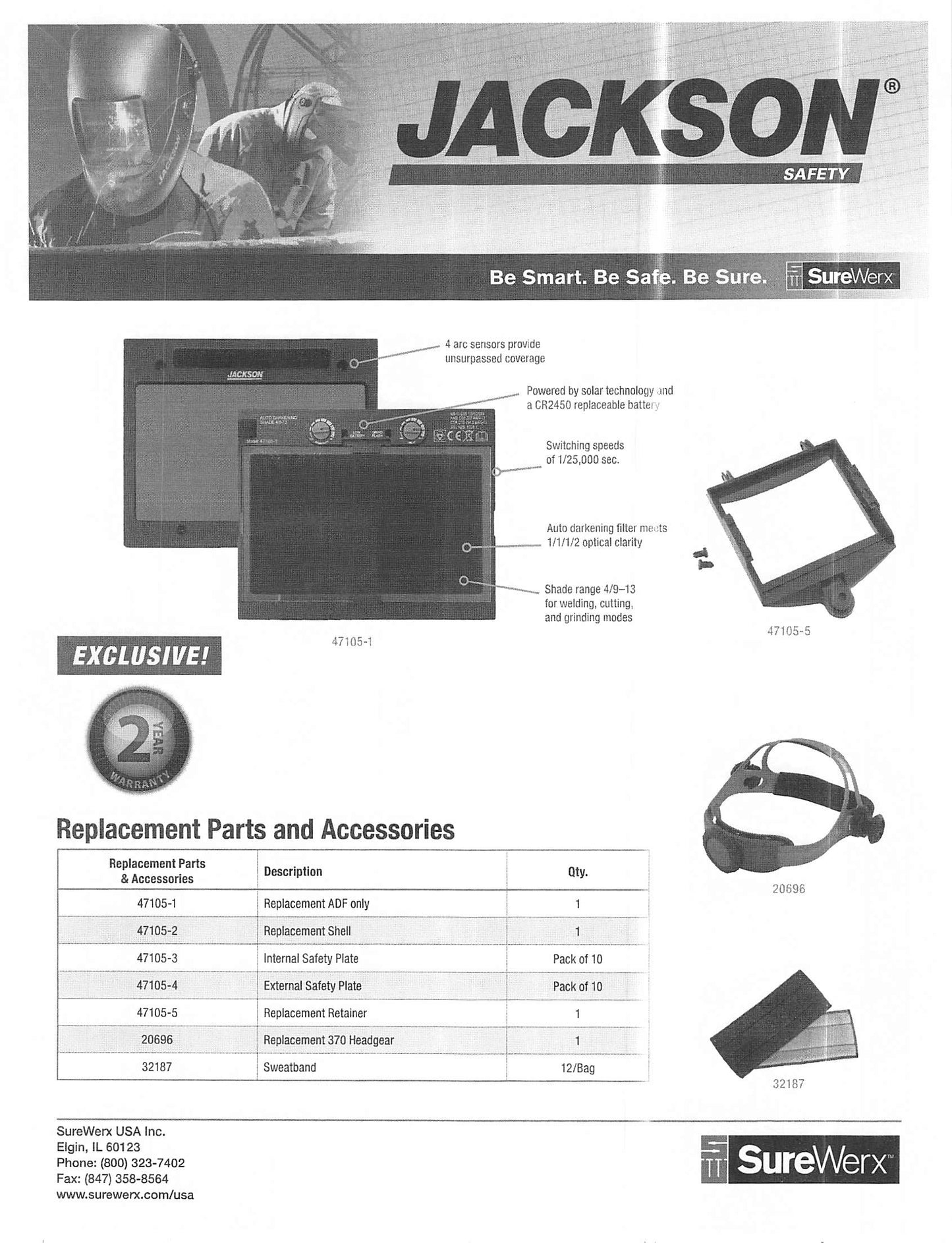 Jackson Safety 47105 Premium Graphic Welding Helmet Bead Demon Replacement Shell