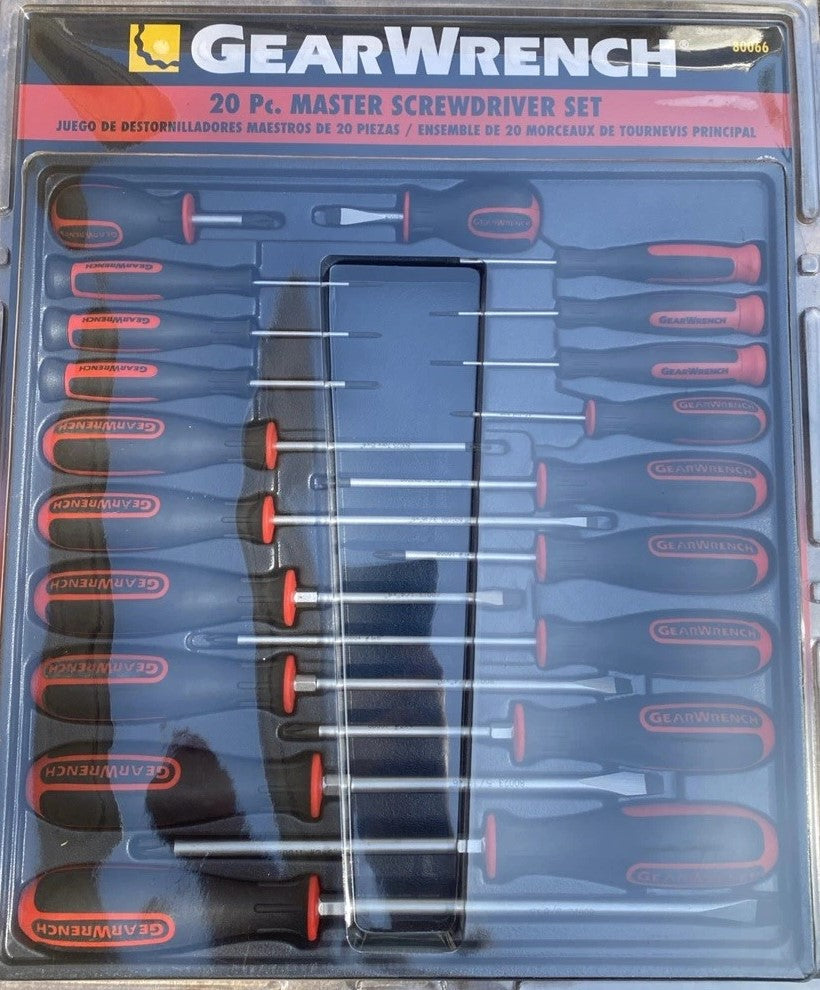 GearWrench 20 Pc. Master Red Black Screwdriver Set Slotted Phillips Torx 80066