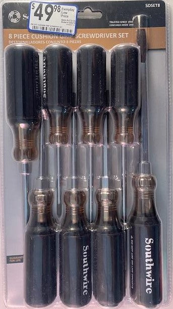 Southwire SDSET8 8-Piece Cushion Grip Screwdriver Set 929187